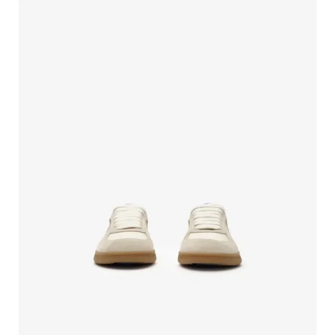 Leather, Suede and Check Terrace Sneakers 
