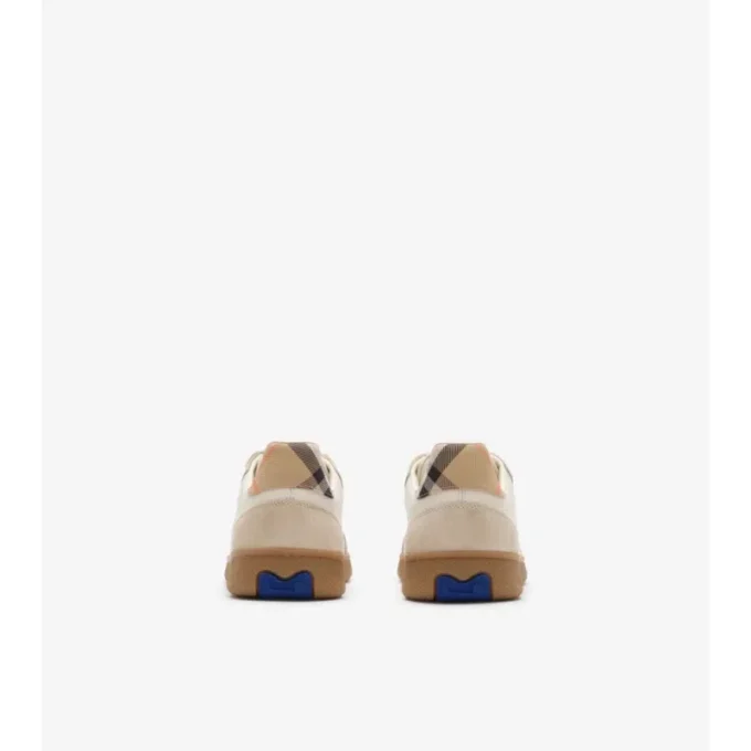 Leather, Suede and Check Terrace Sneakers