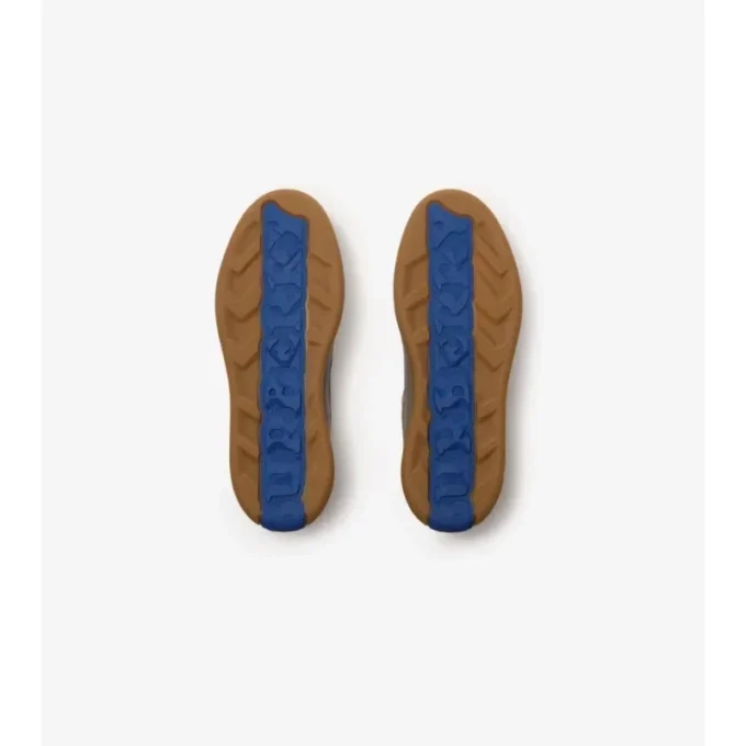 Leather, Suede and Check Terrace Sneakers 