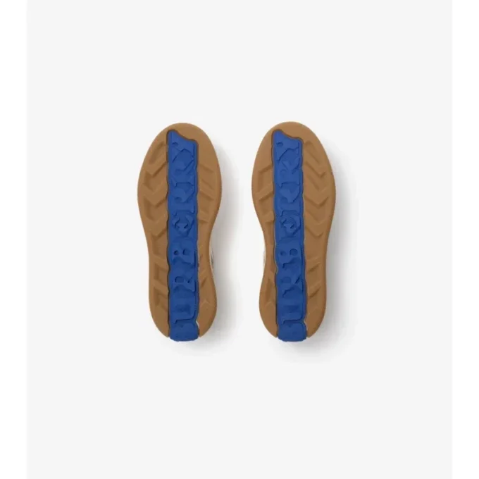 Leather, Suede and Check Terrace Sneakers