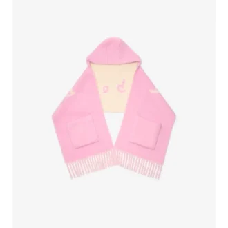Logo Alpaca Wool Blend Hooded Scarf