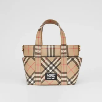 Logo Appliqua Vintage Check E-Canvas Tote