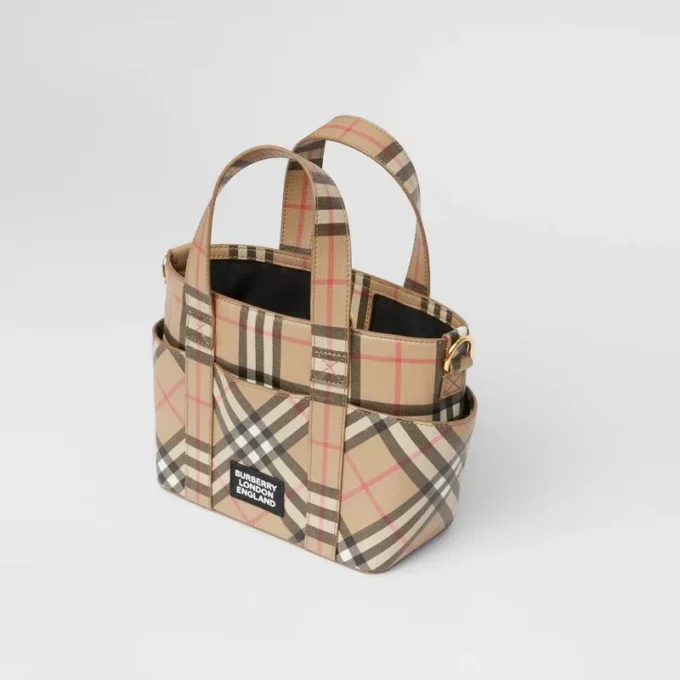 Logo Appliqua Vintage Check E-Canvas Tote
