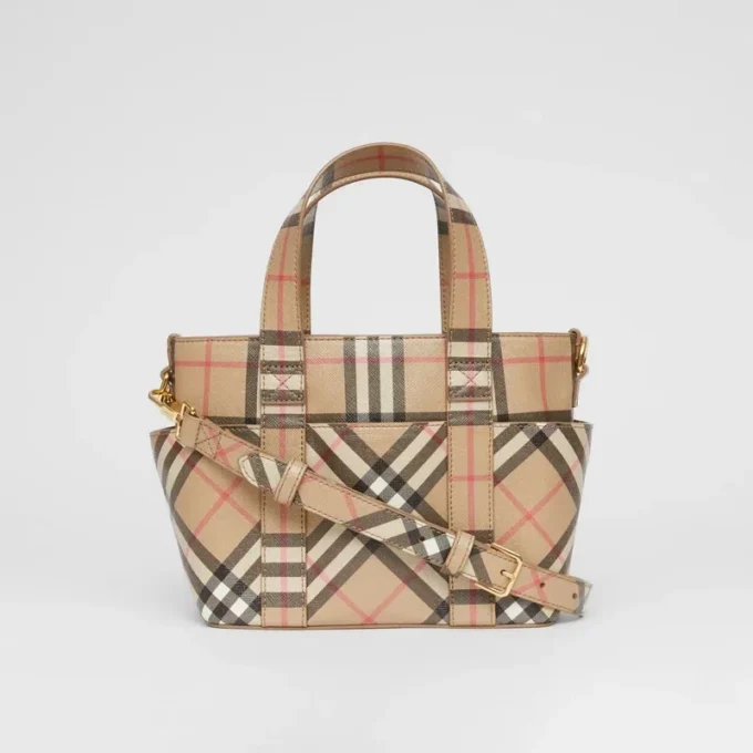 Logo Appliqua Vintage Check E-Canvas Tote