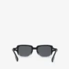 Logo Detail Rectangular Frame Sunglasses