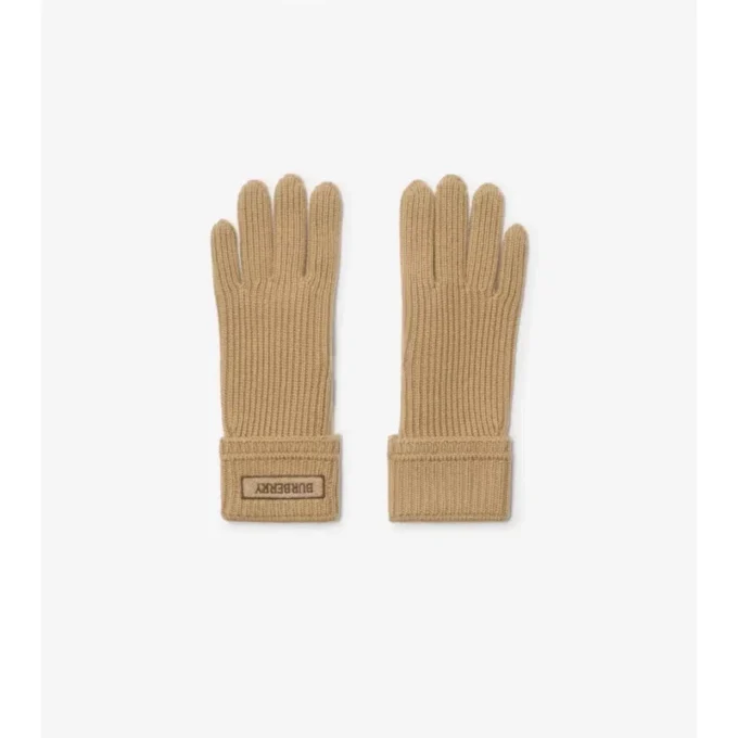 Logo Patch Wool Blend Gloves