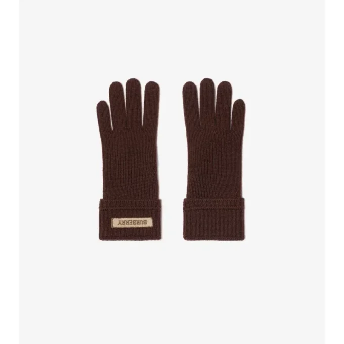 Logo Patch Wool Blend Gloves