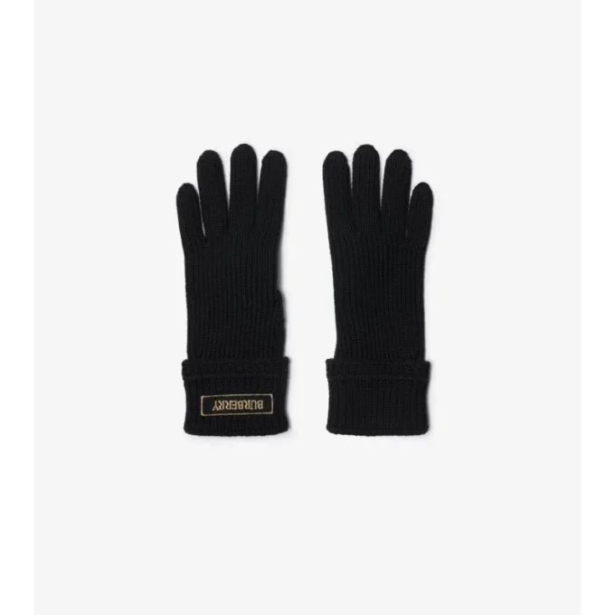 Logo Patch Wool Blend Gloves