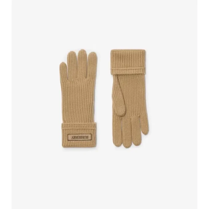 Logo Patch Wool Blend Gloves