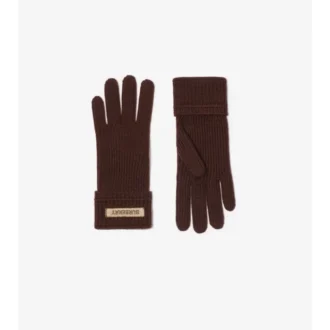 Logo Patch Wool Blend Gloves