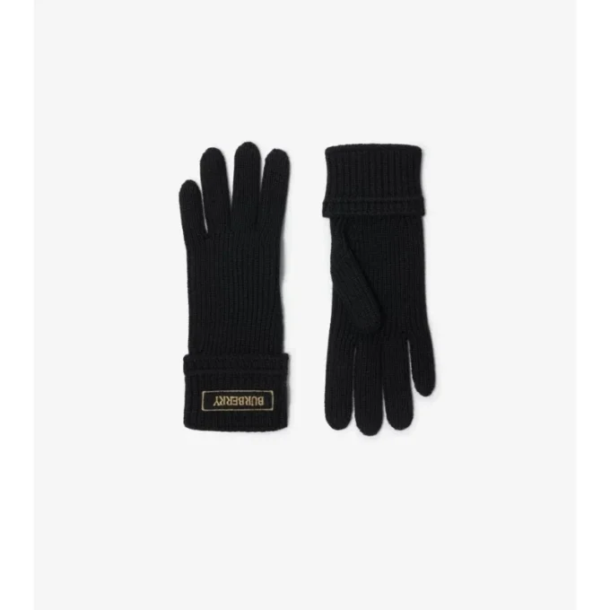 Logo Patch Wool Blend Gloves