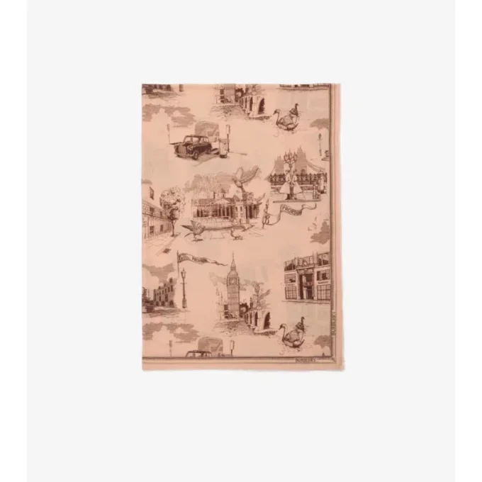 London Landmarks Wool Silk Scarf