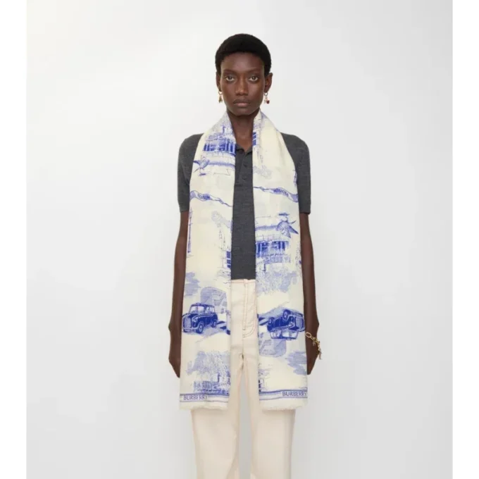 London Landmarks Wool Silk Scarf
