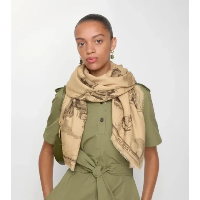 London Landmarks Wool Silk Scarf