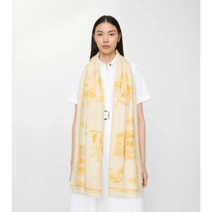 London Landmarks Wool Silk Scarf