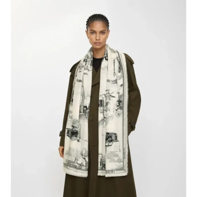 London Landmarks Wool Silk Scarf