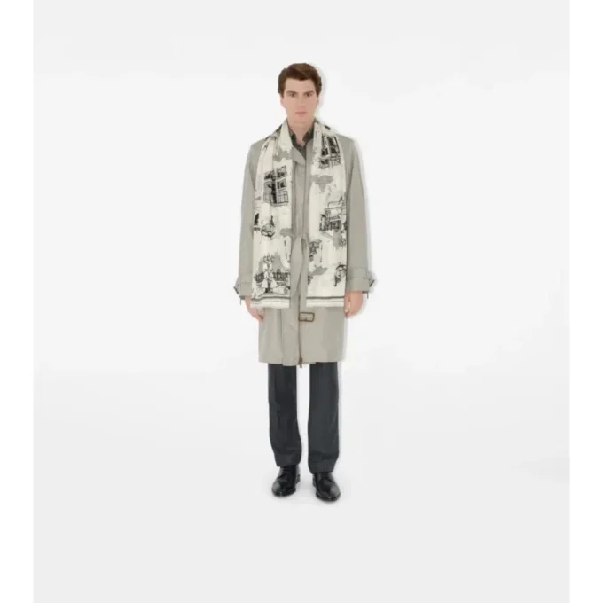 London Landmarks Wool Silk Scarf