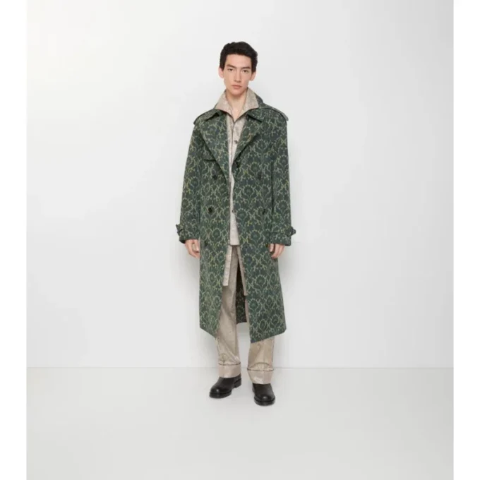 Long Baroque Viscose Blend Trench Coat