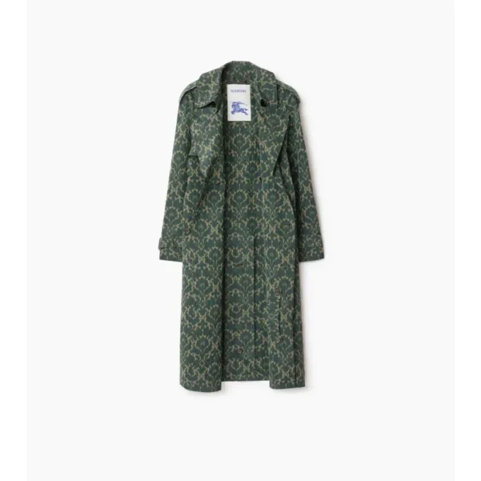 Long Baroque Viscose Blend Trench Coat