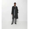 Long Bonded Stretch Wool Trench Coat