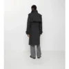 Long Bonded Stretch Wool Trench Coat