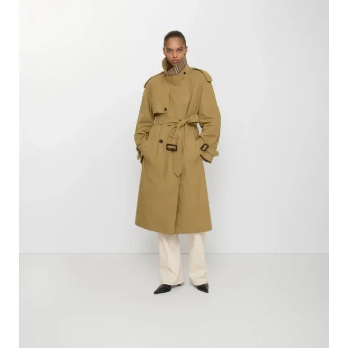Long Canvas Fitzrovia Trench Coat with Warmer
