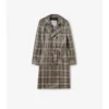 Long Check Coated Raffia-Effect Foxfield Trench Coat