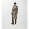Long Check Coated Raffia-Effect Foxfield Trench Coat