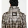 Long Check Coated Raffia-Effect Foxfield Trench Coat