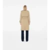 Long Check Collar Gabardine Trench Coat