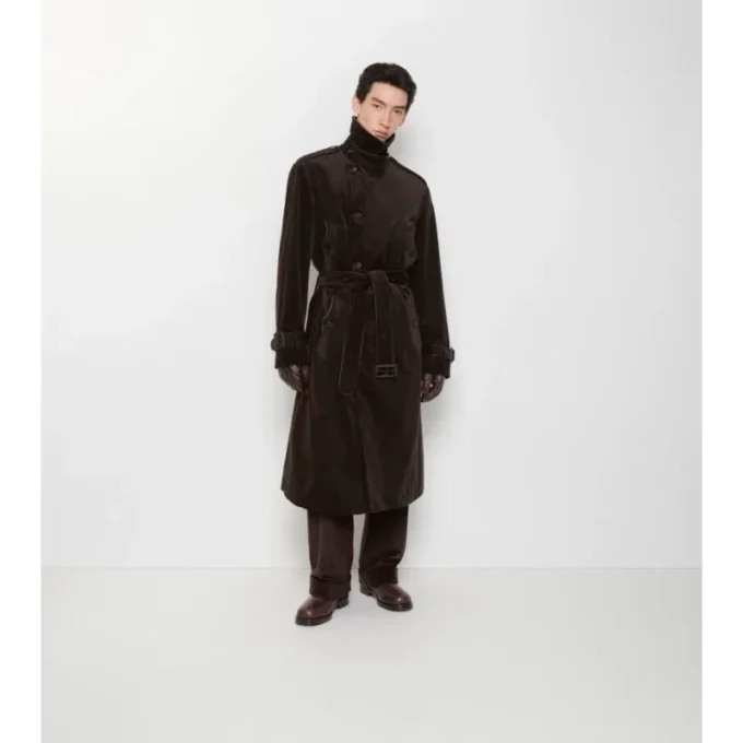 Long Corduroy Trench Coat