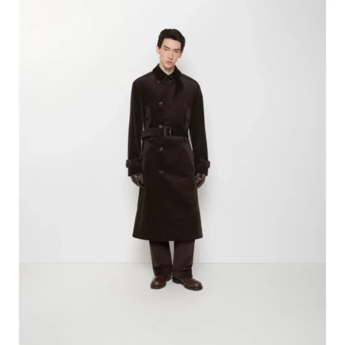 Long Corduroy Trench Coat