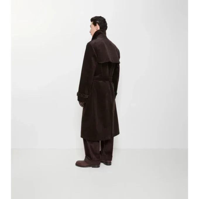 Long Corduroy Trench Coat