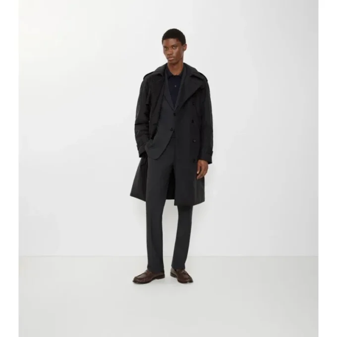 Long Cotton Nylon Padded Trench Coat