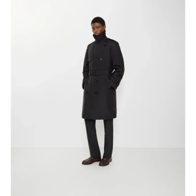 Long Cotton Nylon Padded Trench Coat