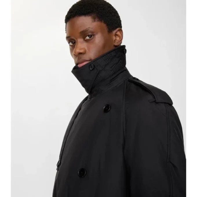 Long Cotton Nylon Padded Trench Coat