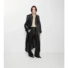 Long Embossed Leather Trench Coat
