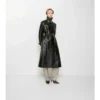 Long Embossed Leather Trench Coat
