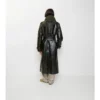 Long Embossed Leather Trench Coat