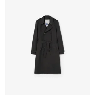 Long Geometric Nylon Blend Foxfield Trench Coat