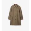Long Herringbone Wool Dual Burberry Car Coat