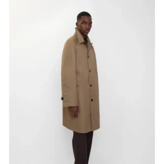 Long Herringbone Wool Dual Burberry Car Coat