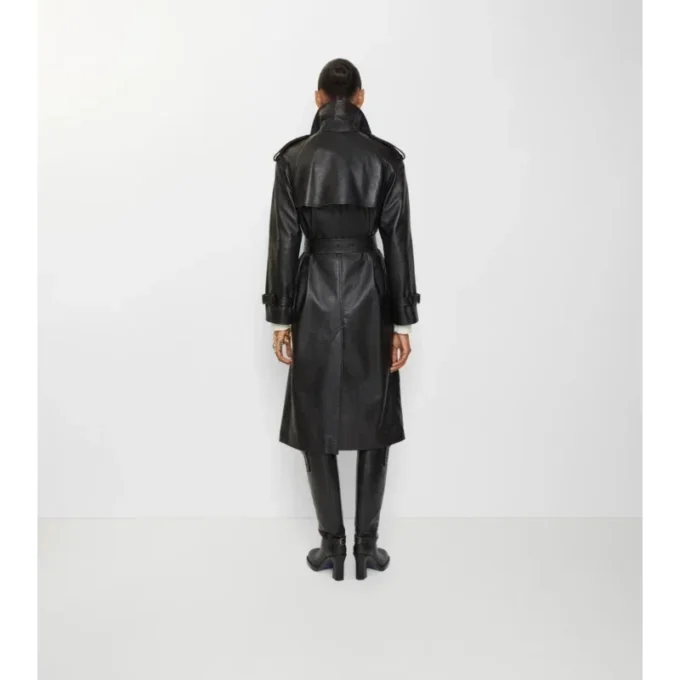 Long Leather Castleford Trench Coat