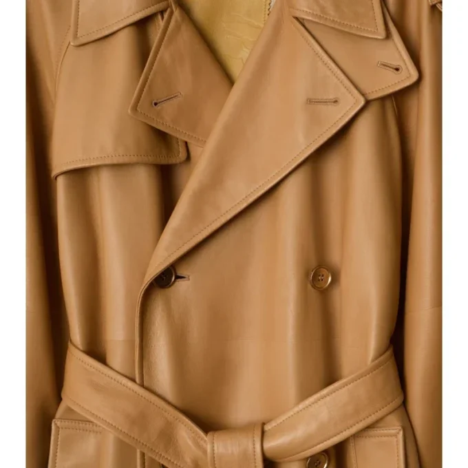 Long Leather Castleford Trench Coat