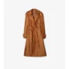 Long Nylon Blend Trench Coat