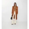 Long Nylon Blend Trench Coat
