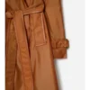 Long Nylon Blend Trench Coat