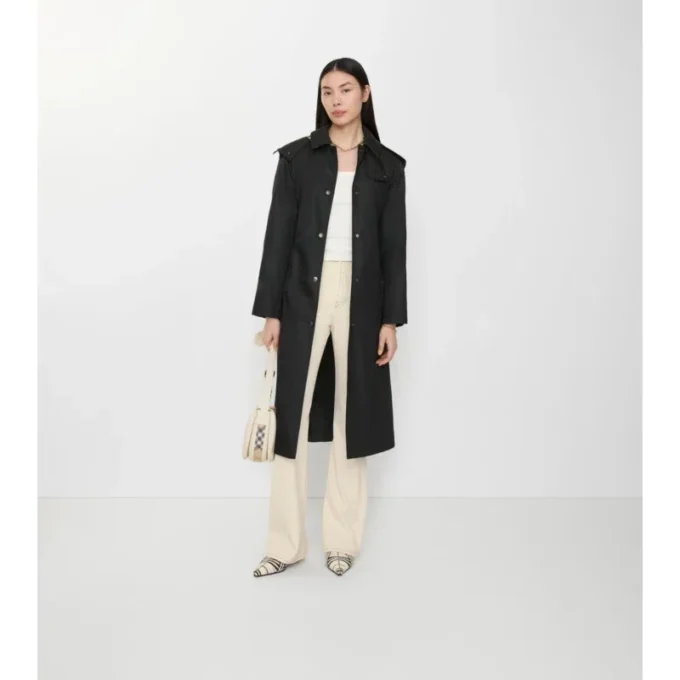 Long Nylon Hooded Car Coat