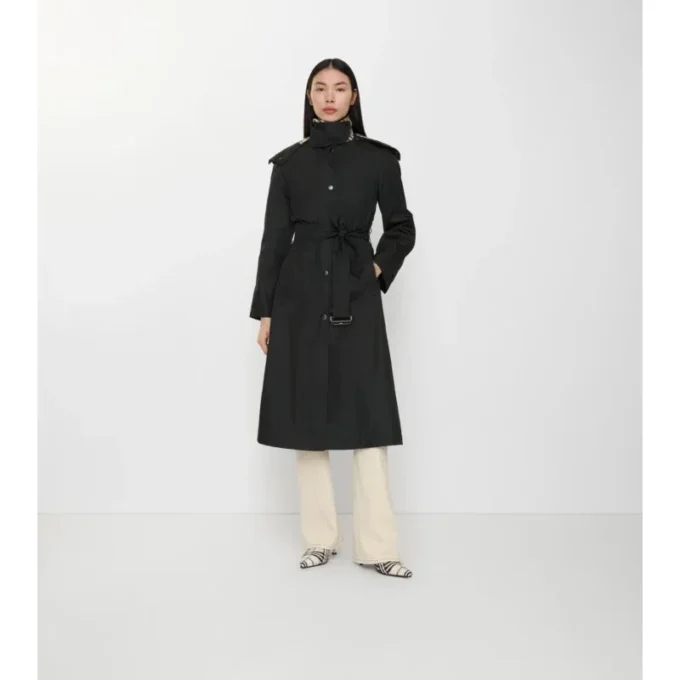 Long Nylon Hooded Car Coat