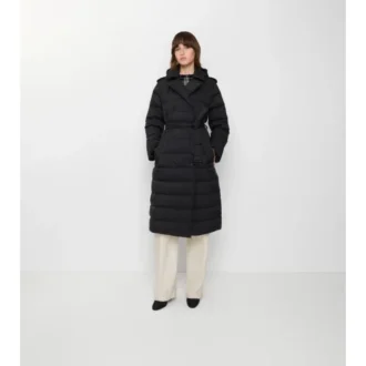 Long Nylon Hooded Puffer Coat